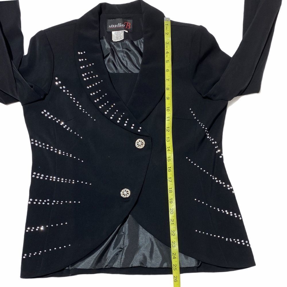 STUDIO B Asymmetrical Sequined Button Jacket 12 - Picture 7 of 11